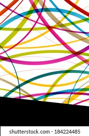 Color round ellipse lines waves colorful mosaic abstract illustration background vector