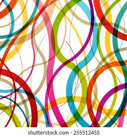 Color round ellipse lines waves colorful mosaic abstract illustration background vector