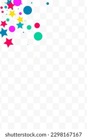 Color Round Festival Vector Transparent Background. Celebrate Confetti Design. Festive Rain Wallpaper. Falling Starfall Top Background.