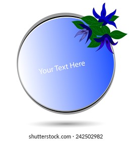 Color round frame with flowers