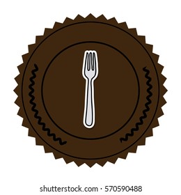 color round frame with fork