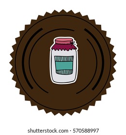 color round frame with glass jam