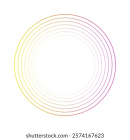 Color round frame isolated on transparent background. Abstract circular ring of neon colors. Modern futuristic geometric design vector illustration.