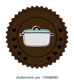 color round frame with pans