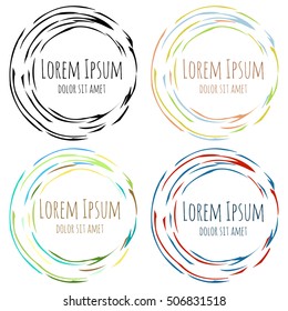 Color round frames with your text. Vector illustration