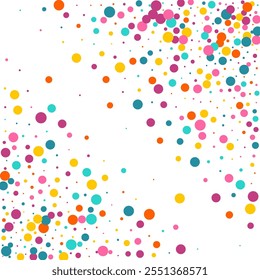 Fundo Branco Do Vetor De Convite Redondo De Cor. Convite do Círculo Carnavalesco. Decoração Pó Fundo. Bright Polka Ilustração abstrata.
