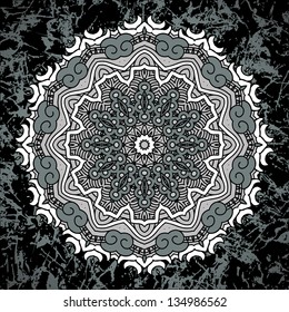 Color Round Ornamental Pattern, Mosaic Decorative Design Element