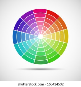 Color round palette on gray background, vector illustration