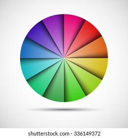 Color round palette on gray background, vector illustration