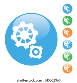 color round simple flat vector icon of gears