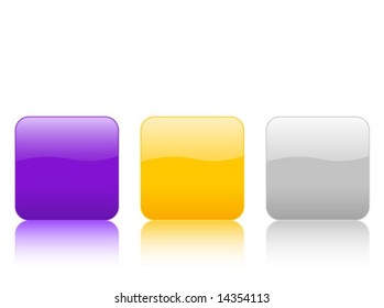 Color rounded squares buttons, isolated on white background. Vector illustration