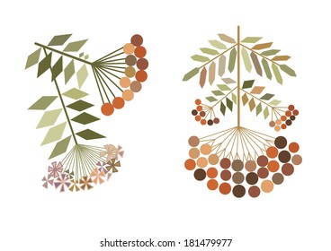 color rowan branches stylization