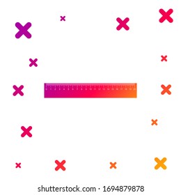 Color Ruler icon isolated on white background. Straightedge symbol. Gradient random dynamic shapes. Vector Illustration