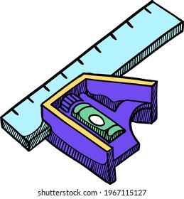 Color ruler icon vector illustration