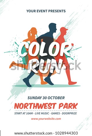 color run flyer template stock vector royalty free 1028944303