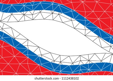Color of the Russian flag low polygon background with space for text,Vector.