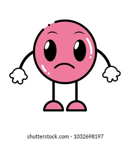 color sad emoji expression with arms and legs