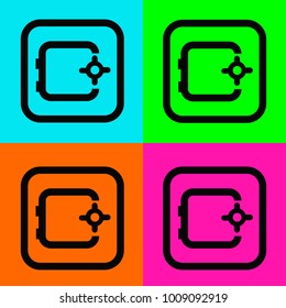 color safe box icon set vector design