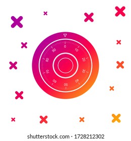 Color Safe combination lock wheel icon isolated on white background. Protection concept. Password sign. Gradient random dynamic shapes. Vector Illustration