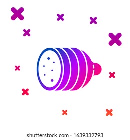 Color Salami sausage icon isolated on white background. Meat delicatessen product. Gradient random dynamic shapes. Vector Illustration