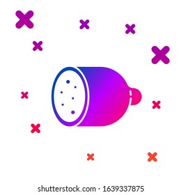 Color Salami sausage icon isolated on white background. Meat delicatessen product. Gradient random dynamic shapes. Vector Illustration