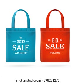 Color Sale Bag Labels Set. Vector illustration