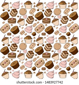 Color sample of chocolate desserts.
