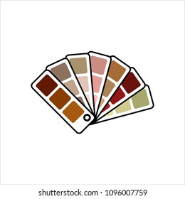 Color Sample Fan Card Icon Vector Art Illustration