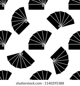 Color Sample Fan Card Icon Seamless Pattern Vector Art Illustration
