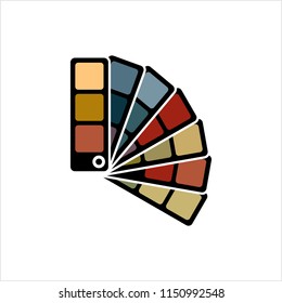 Color Sample Fan Card Icon Vector Art Illustration
