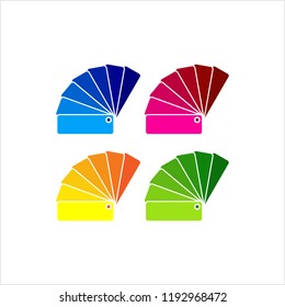 Color Sample Fan Card Icon Vector Art Illustration