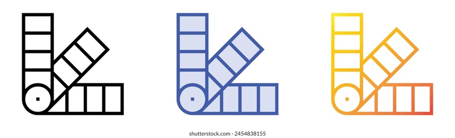 color sample icon. Linear, Blue Fill and Gradient Style Design Isolated On White Background