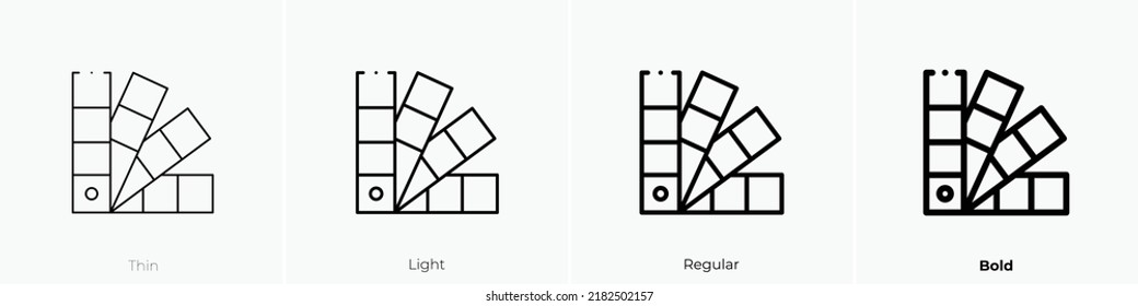 color sample icon. Thin, Light Regular And Bold style design isolated on white background