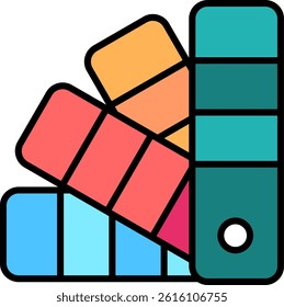 Color Sample Line Filled Vector Icon Design