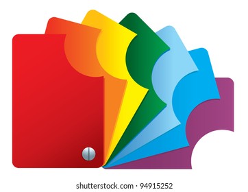 color samples folded fan