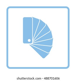Color samples icon. Blue frame design. Vector illustration.