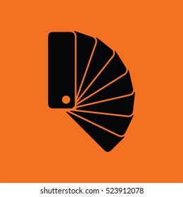 Color samples icon. Orange background with black. Vector illustration.