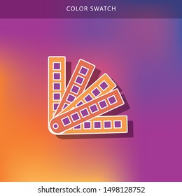 Color Samples Icon. Shadow Reflection Design. Vector Illustration