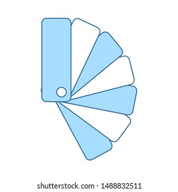Color Samples Icon. Thin Line With Blue Fill Design. Vector Illustration.