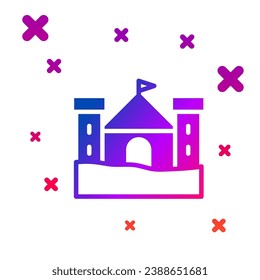 Color Sand castle icon isolated on white background. Gradient random dynamic shapes. Vector