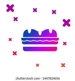 Color Sandwich icon isolated on white background. Hamburger icon. Burger food symbol. Cheeseburger sandwich sign. Street fast food menu. Gradient random dynamic shapes. Vector Illustration