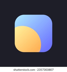Color saturation flat gradient fill ui icon for dark theme. Adjust brightness level in footage. Pixel perfect color pictogram. GUI, UX design on black space. Vector isolated RGB illustration