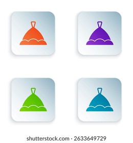 Color Sauna hat icon isolated on white background. Set colorful icons in square buttons. Vector