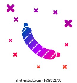 Color Sausage icon isolated on white background. Grilled sausage and aroma sign. Gradient random dynamic shapes. Vector Illustration