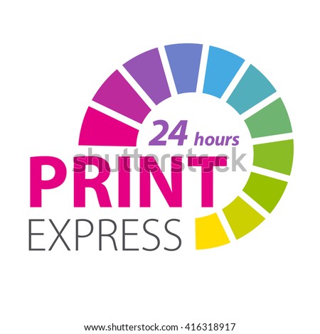 The color scale. Printing services, express print & copy, media center, print house, photo studio. Logo template.