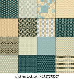 Color Scandinavian seamless pattern set. Vector illustration