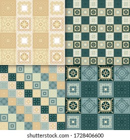 Color Scandinavian seamless pattern set. Vector illustration