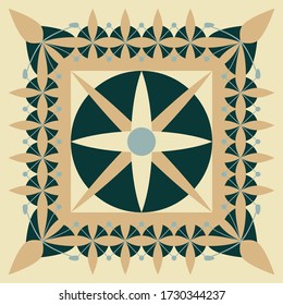Color Scandinavian square pattern. Vector illustration