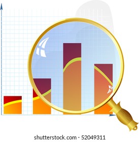 The color schedule under a magnifier