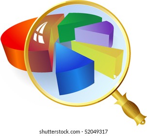 The color schedule under a magnifier